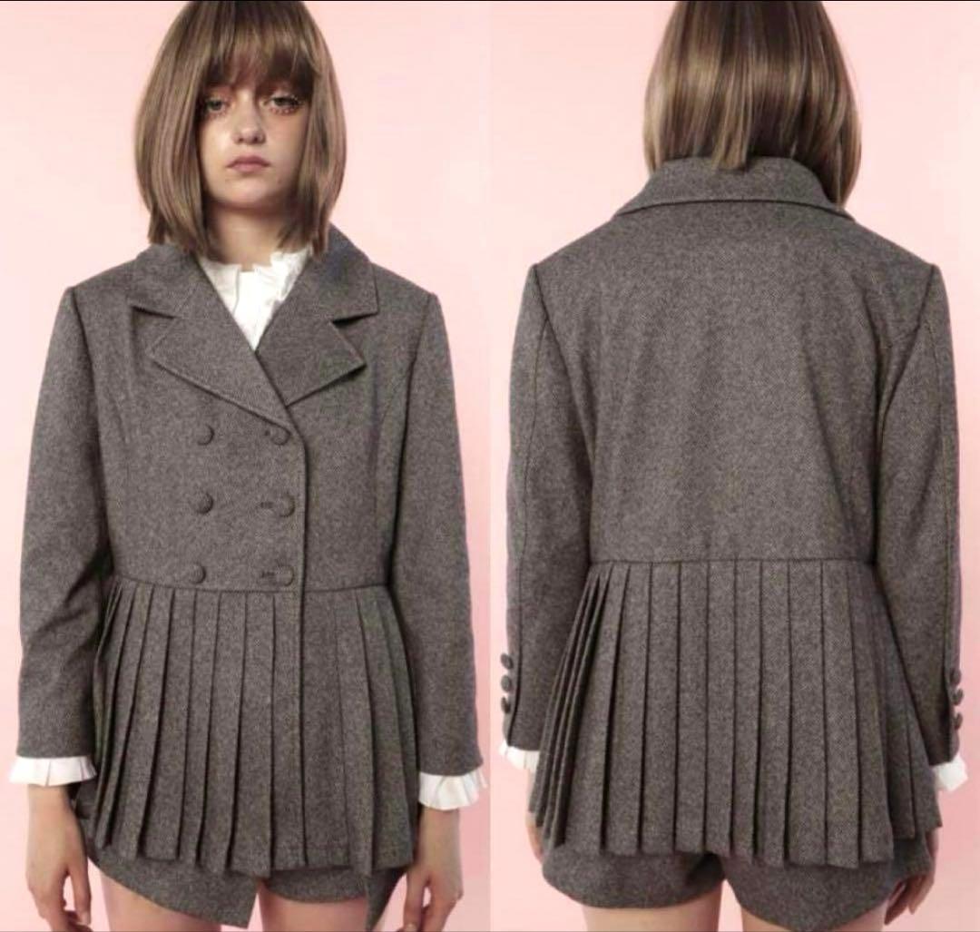 エピヌépine pleats frill jacket herringbone