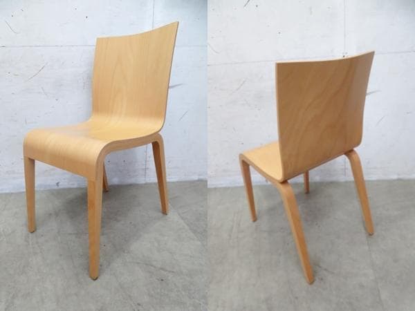 美品■TON■SIMPLE■ビーチ材■プライウッド■ダイニングチェア■4脚セット