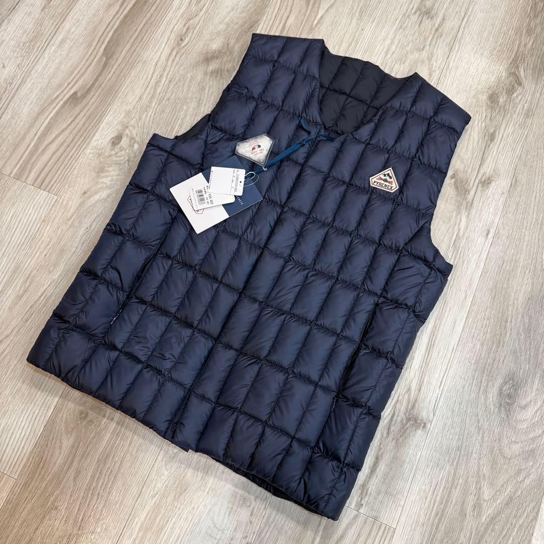 新品未使用◎PYRENEX ピレネックス インナーダウンベスト S ネイビー