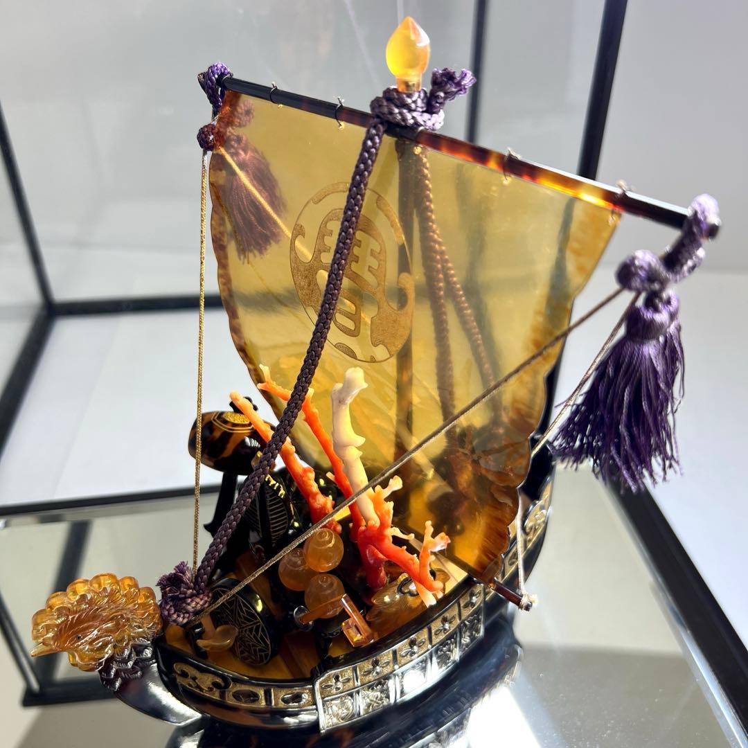 本鼈甲　宝船　1047g(台込) 20×16㎝(宝船)東な8-0201☆2F