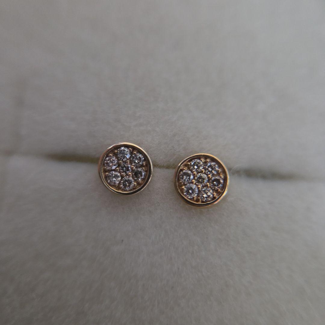 ete K18YG K10YG ブリリアント ダイヤ ピアス