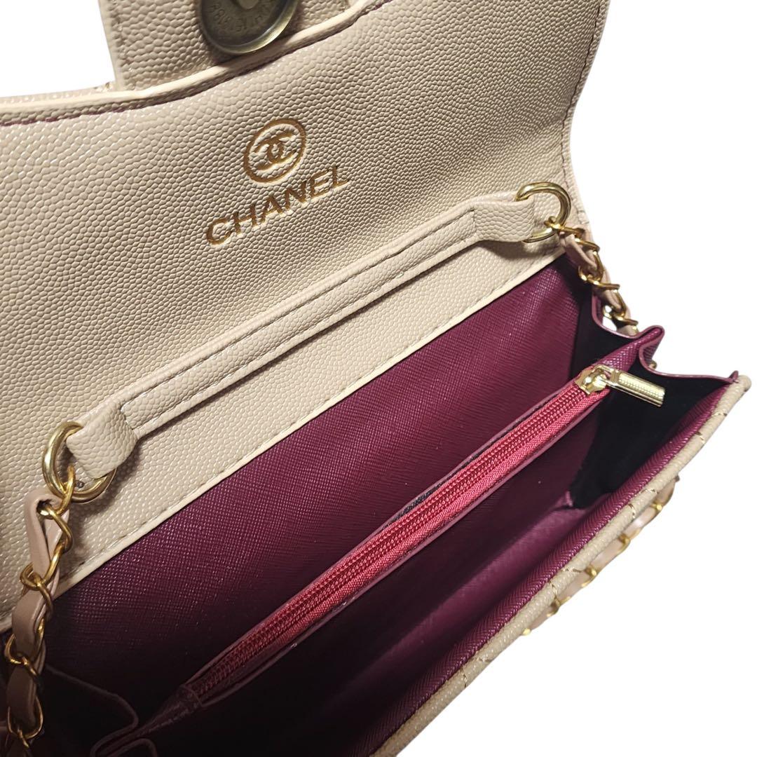 マ*セ様 CHANEL　チェーンウォレット　キルティング　ベージュ　ノベルティ