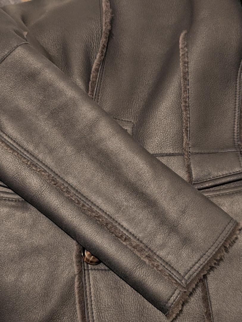 wjk リアル ムートン レザー チェスター コート Ｓ ブラック