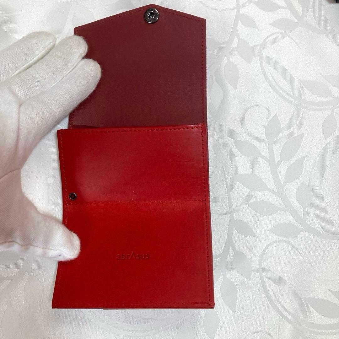 新品　未使用　アブラサス　小さい財布　レッド　最上級　　ブッテーロレザー
