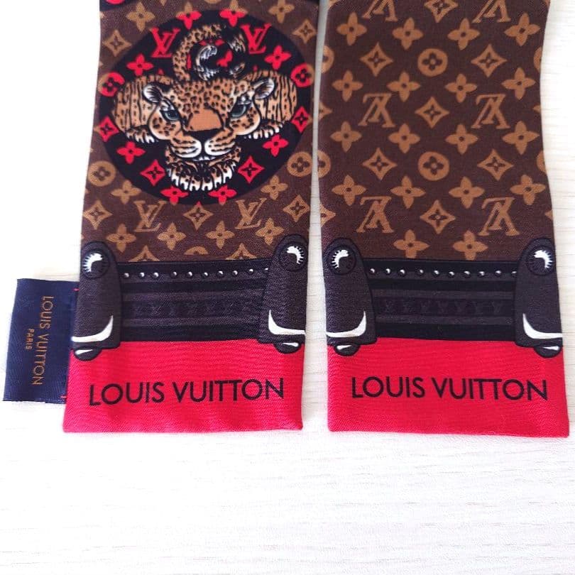 LOUIS VUITTON バンドー モノグラム×ヒョウ柄 シルク100%