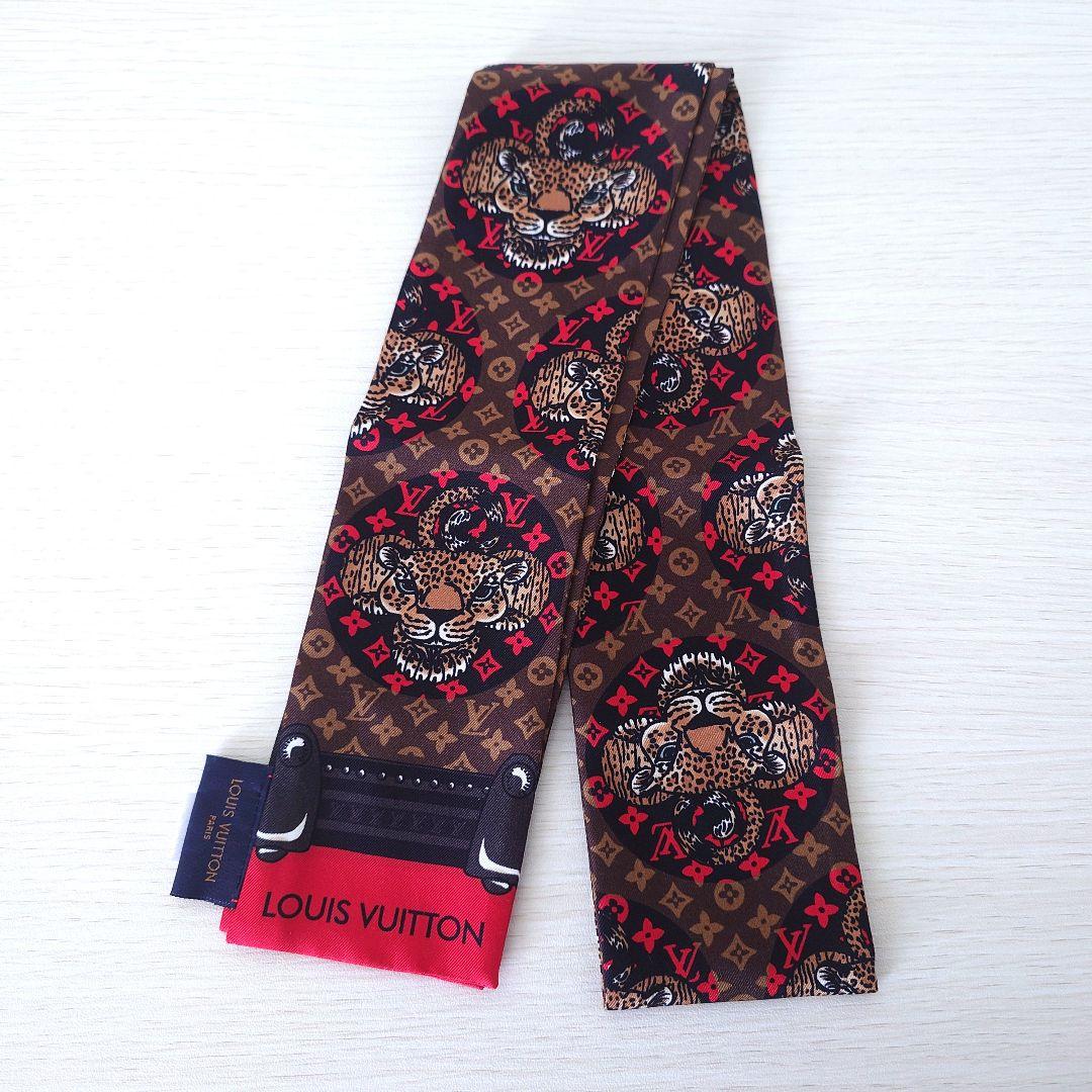 LOUIS VUITTON バンドー モノグラム×ヒョウ柄 シルク100%