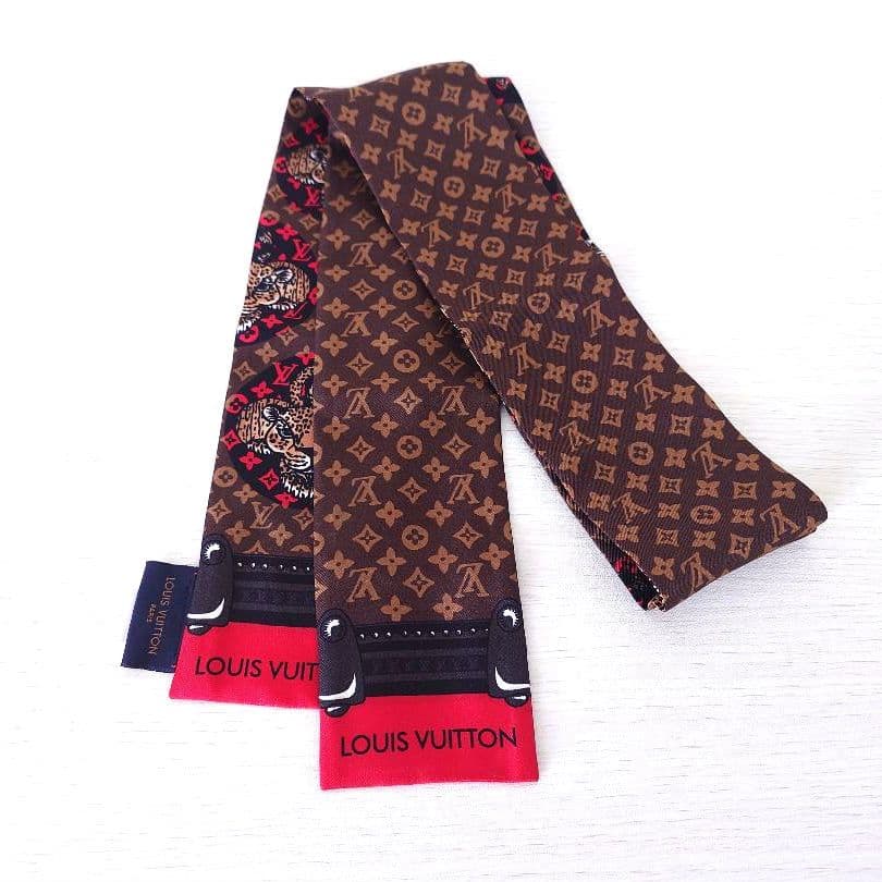 LOUIS VUITTON バンドー モノグラム×ヒョウ柄 シルク100%