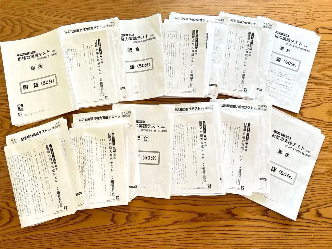 【最新版】日能研6年2025年度後期　全国公開模試・合格力育成テスト・実践テスト