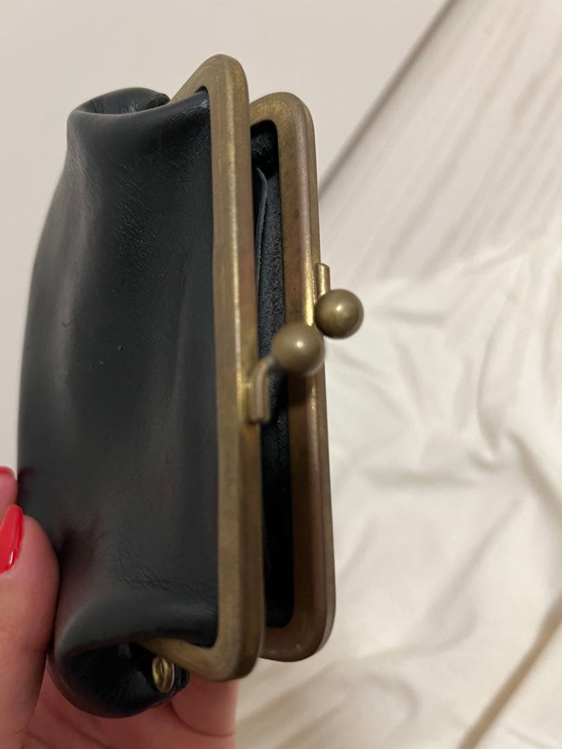 お値下げ　N25 黒のレザーがま口財布