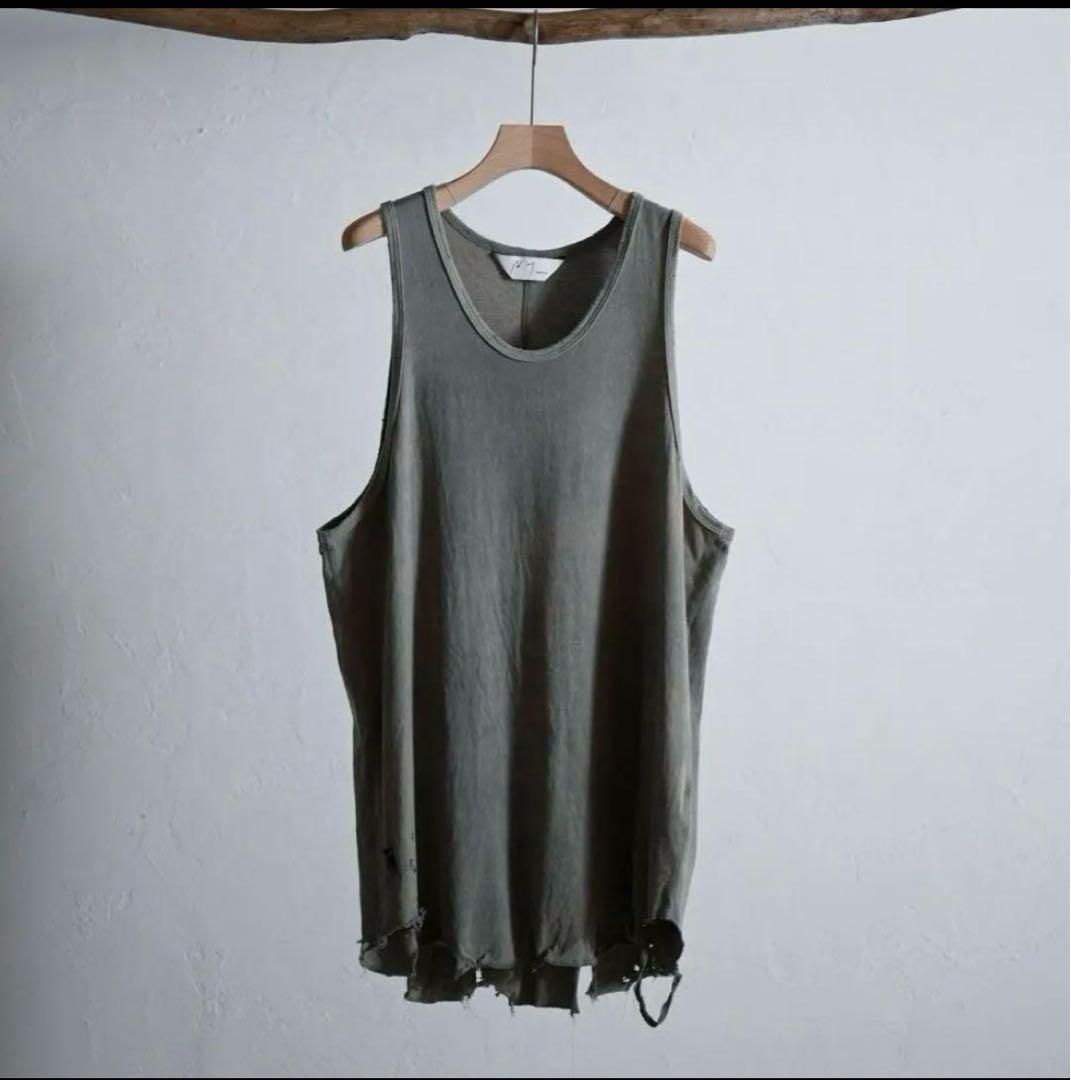 トップス 25SUMMER ANCELLM DAMAGED TANK TOP GRAY