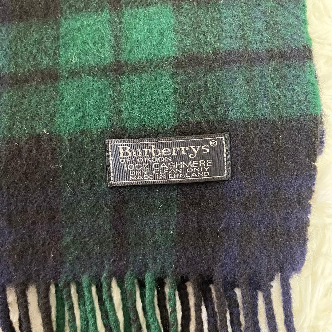 ア*ル様 Burberrys バーバリーズ カシミヤマフラー 英国製 ブラックウ