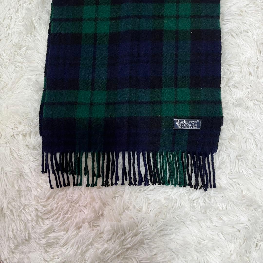 ア*ル様 Burberrys バーバリーズ カシミヤマフラー 英国製 ブラックウ