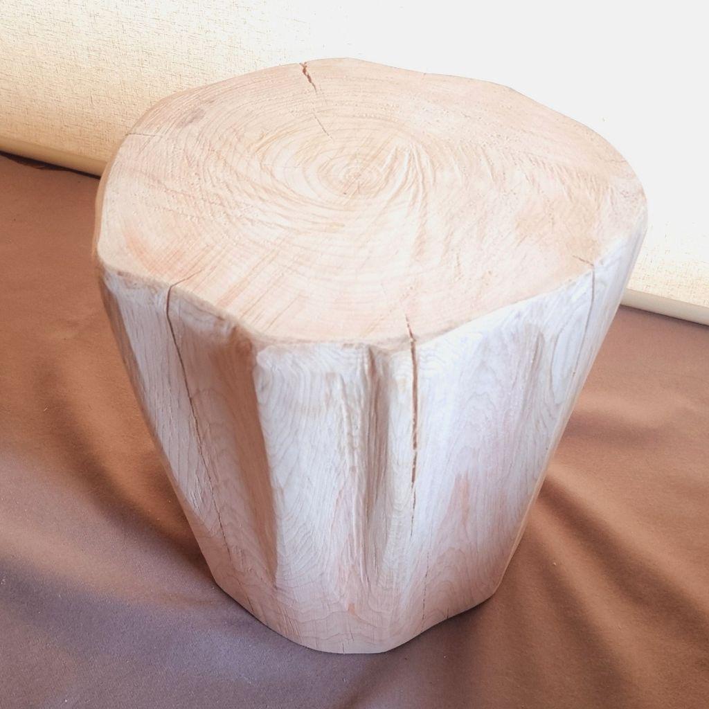 天然アロマ 根元末広がり 切株スツール・テーブル・特大・無垢無塗装・オーガニック