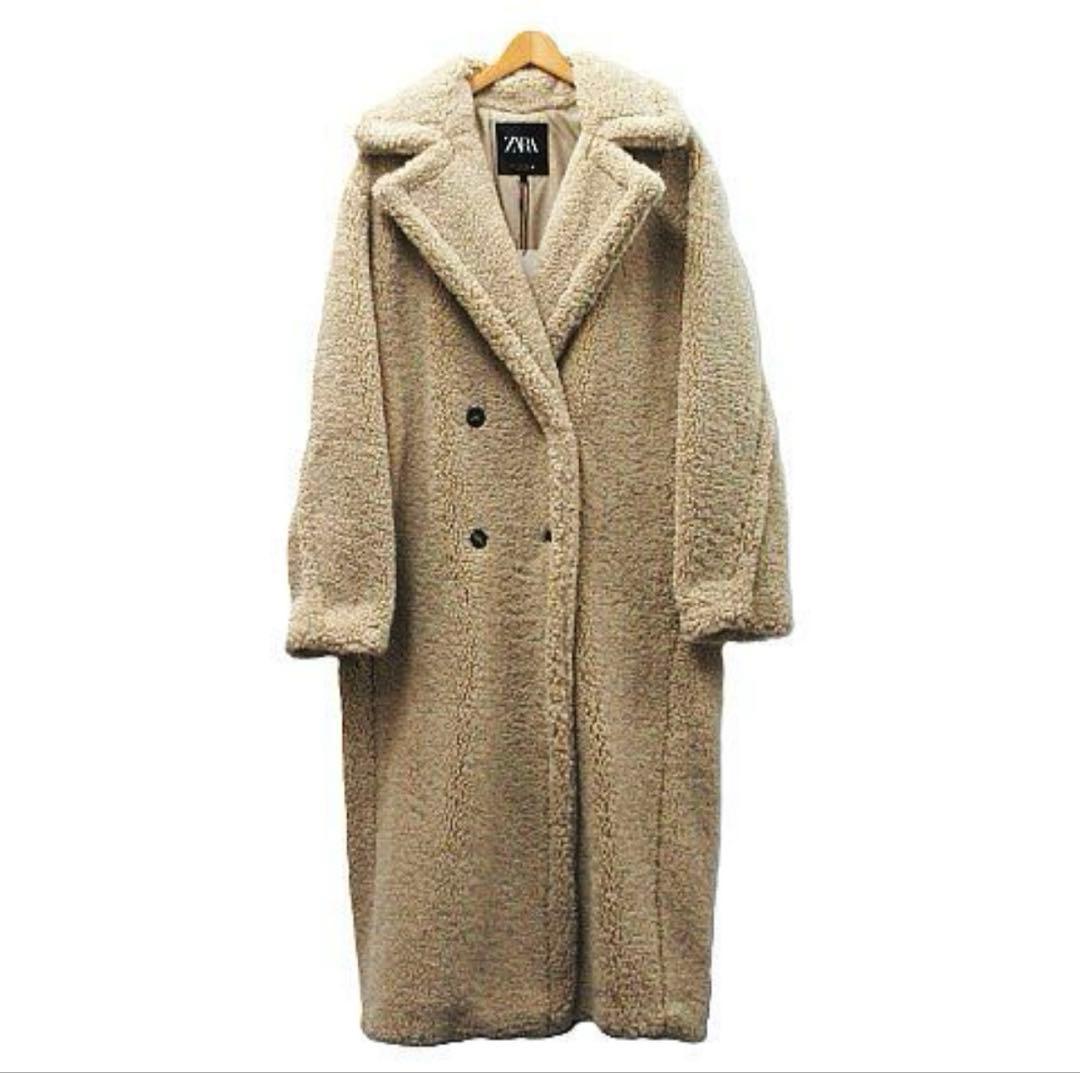 ZARA ザラ エクストラロング フェイクボアコート　テディベアコート