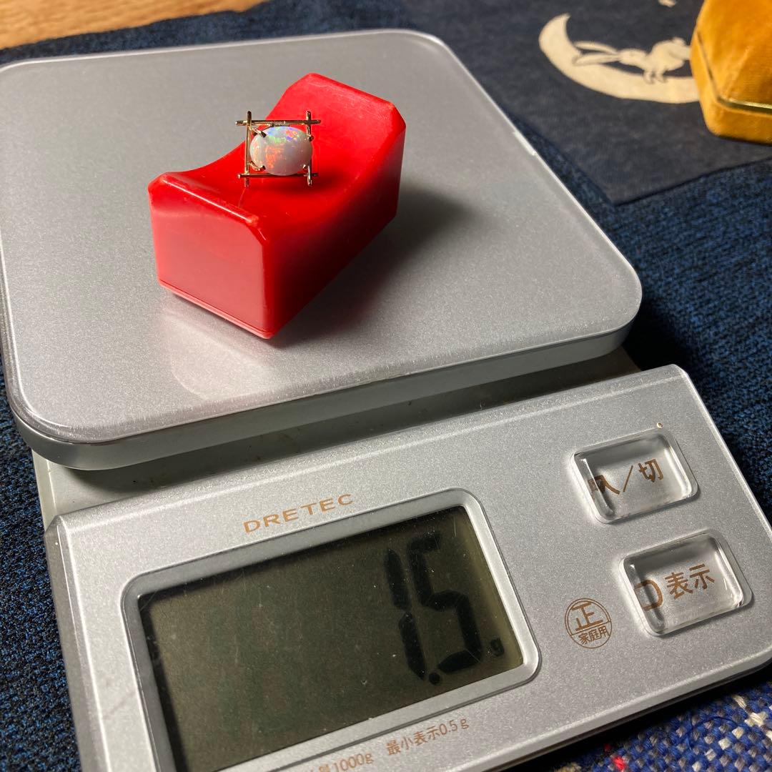 (=^▽^)σ現地でk18(18金)の金具で製作したオパールタイピン