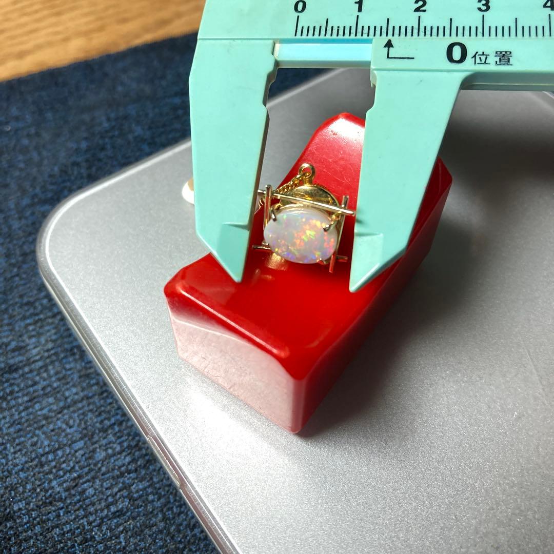 (=^▽^)σ現地でk18(18金)の金具で製作したオパールタイピン