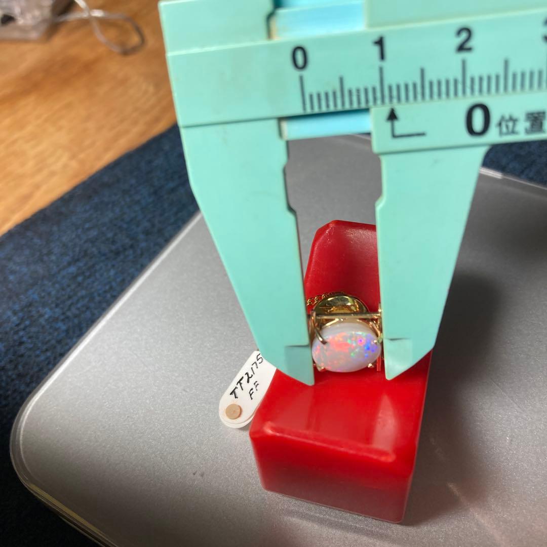 (=^▽^)σ現地でk18(18金)の金具で製作したオパールタイピン