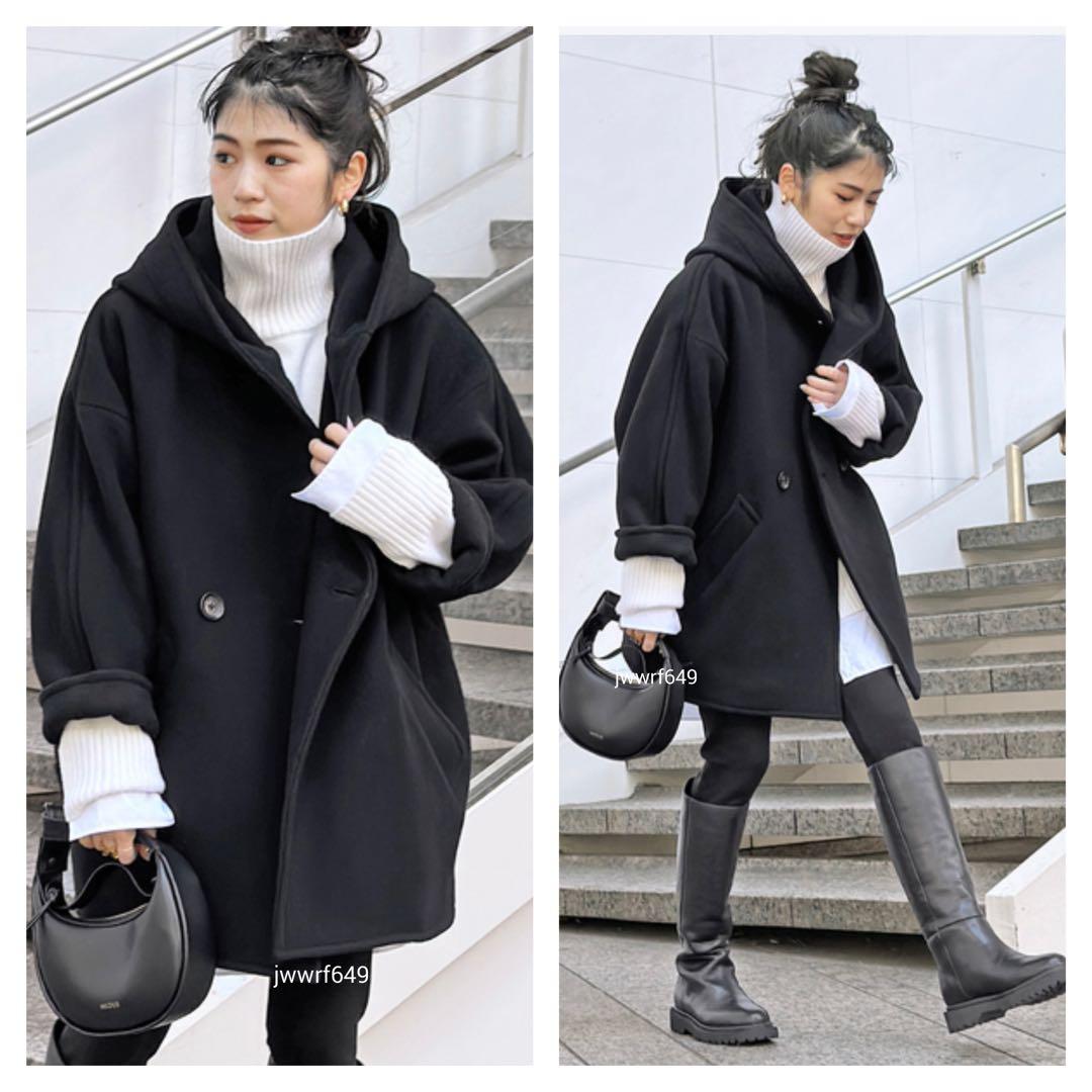 クリーニング済AP STUDIOライトモッサオーバーフーディコート定価6万