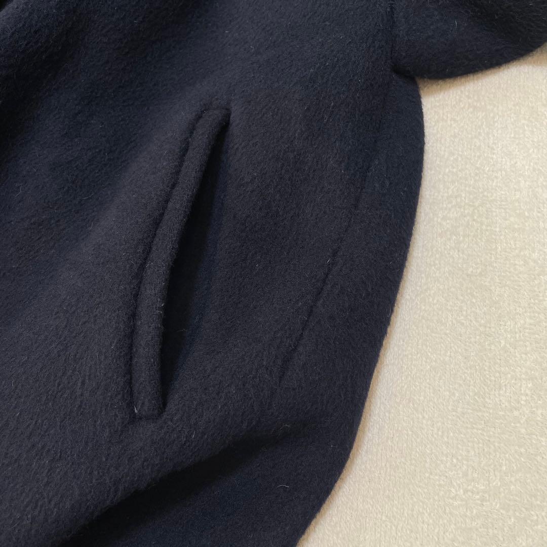 エンフォルド ショートビーバー Aラインコート ウール ネイビー 38 ゆったり