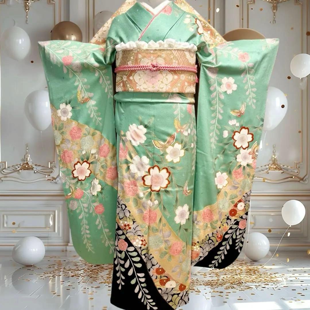振袖フルセット　辻ヶ花　桜　正絹　❤︎可愛い❤︎　成人式