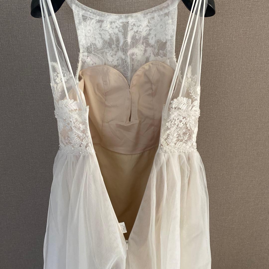 美品 アーバンブランシュ ウェディングドレス ホルターネック チュール