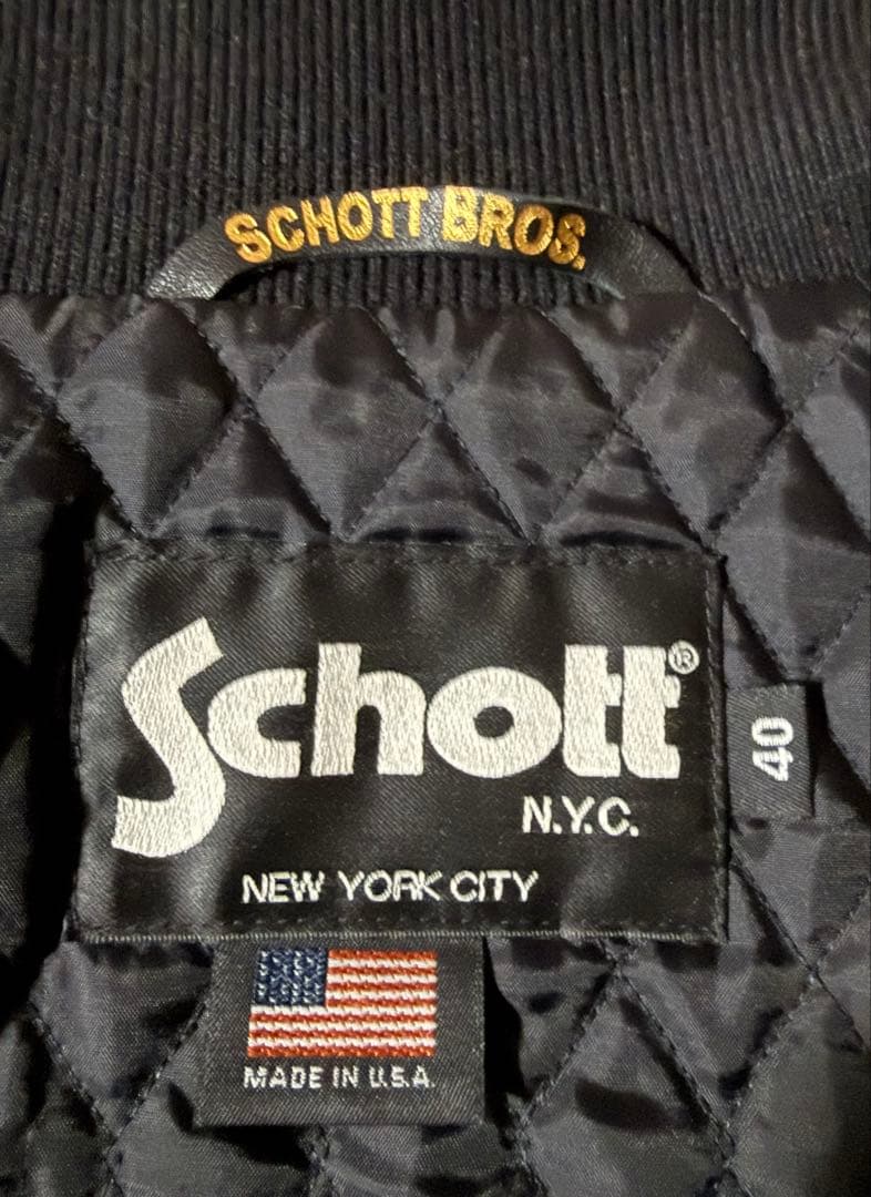 A*i様 USA製　Schott スタジャン ブラック　40サイズ