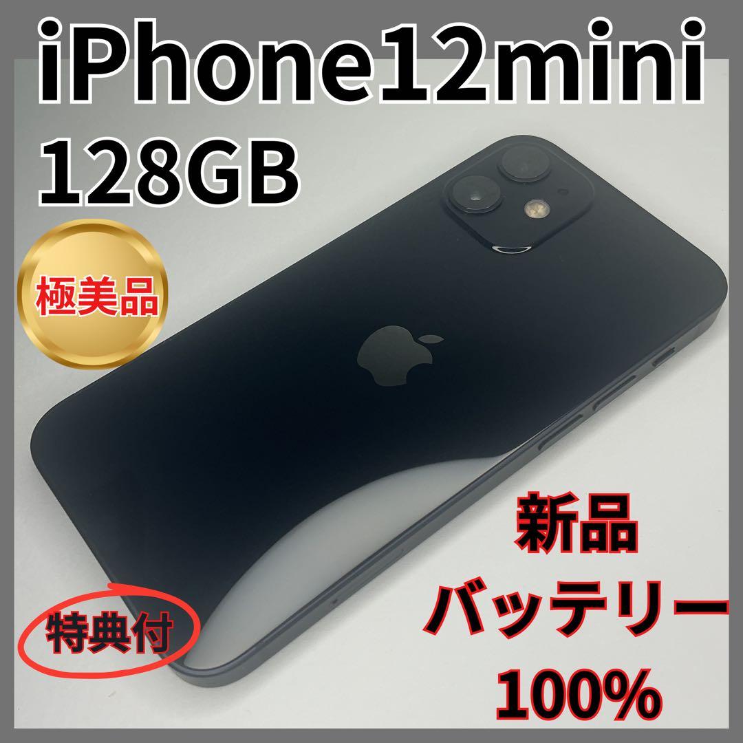 【極美品】iPhone12mini 128GB新品バッテリー100%SIMフリー