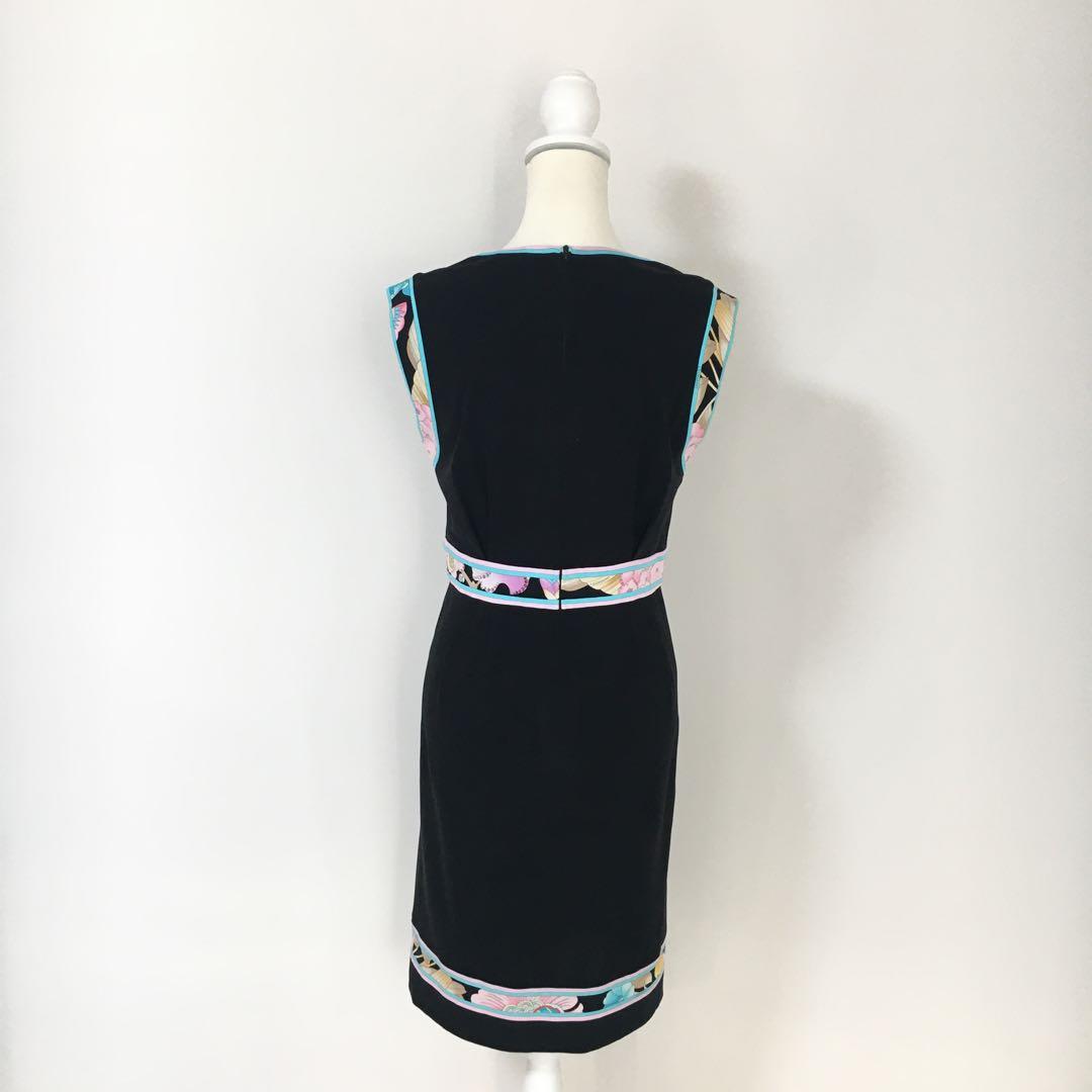 美品　LEONARD レオナール コットン　ストレッチ　ワンピース　L