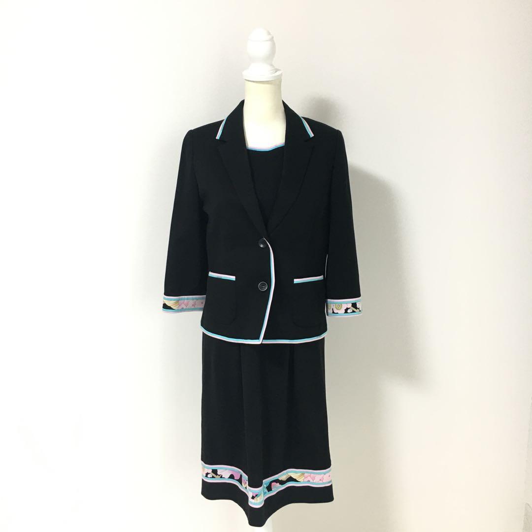 美品　LEONARD レオナール コットン　ストレッチ　ワンピース　L