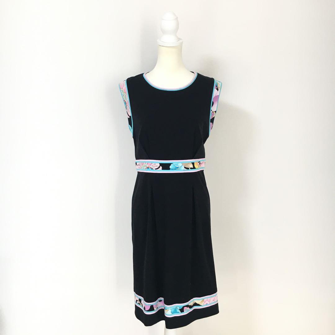 美品　LEONARD レオナール コットン　ストレッチ　ワンピース　L