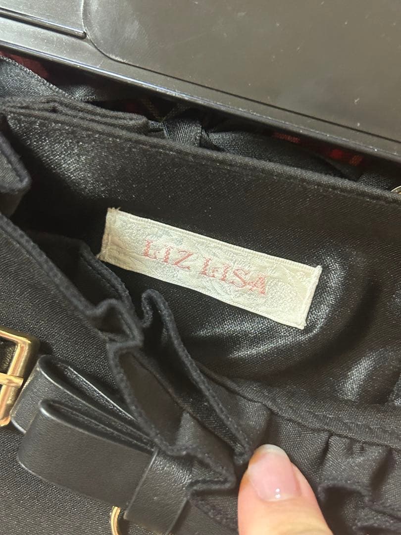 LIZLISA リズリサ 2連リボンベルトスカパン ブラック