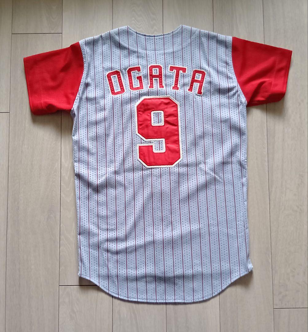 【当時物】広島　東洋　カープ　緒方　ビジター　ユニフォーム　デサント　S