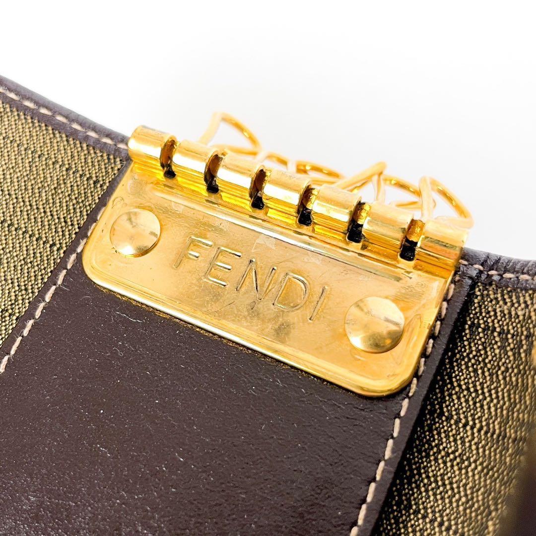 【美品】 フェンディ キーケース ズッカ キャンバス　レザー 6連 箱付