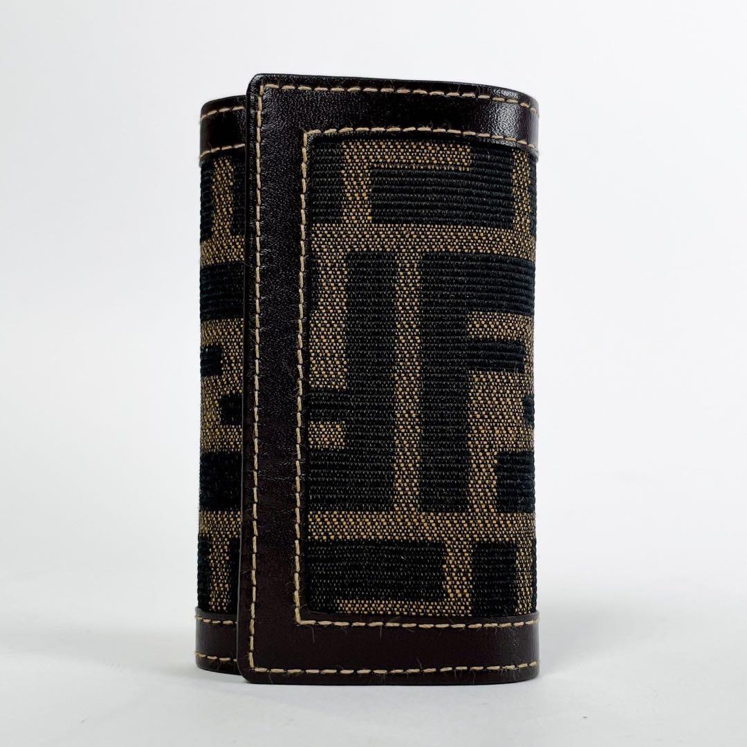 【美品】 フェンディ キーケース ズッカ キャンバス　レザー 6連 箱付