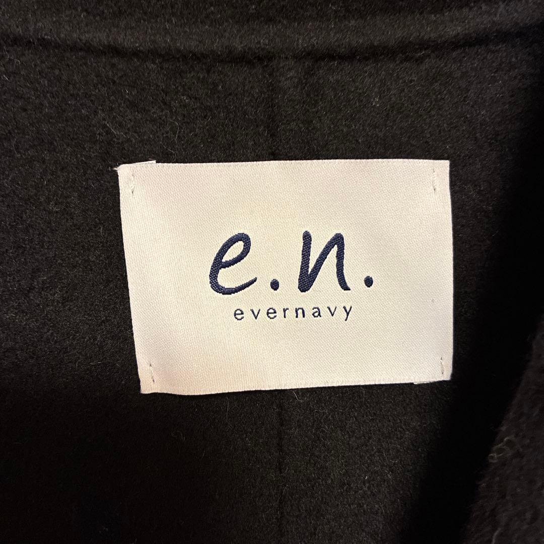 evernavyリバー ロング コクーン ウールコート M サイズ　ブラック