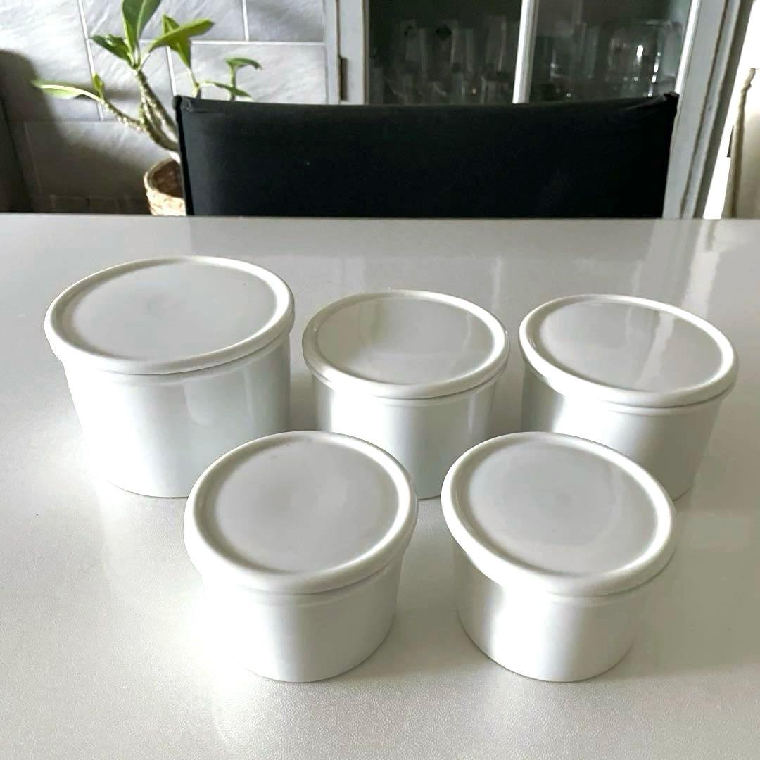 【新品】廃盤品 無印良品 白磁保存容器 キャニスター 5個セット