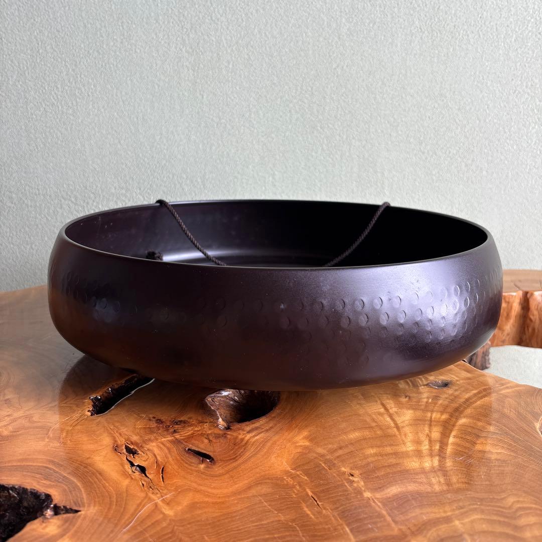 銅鑼 バイ付き 直径 約35cm 寺院調度品 茶会の合図