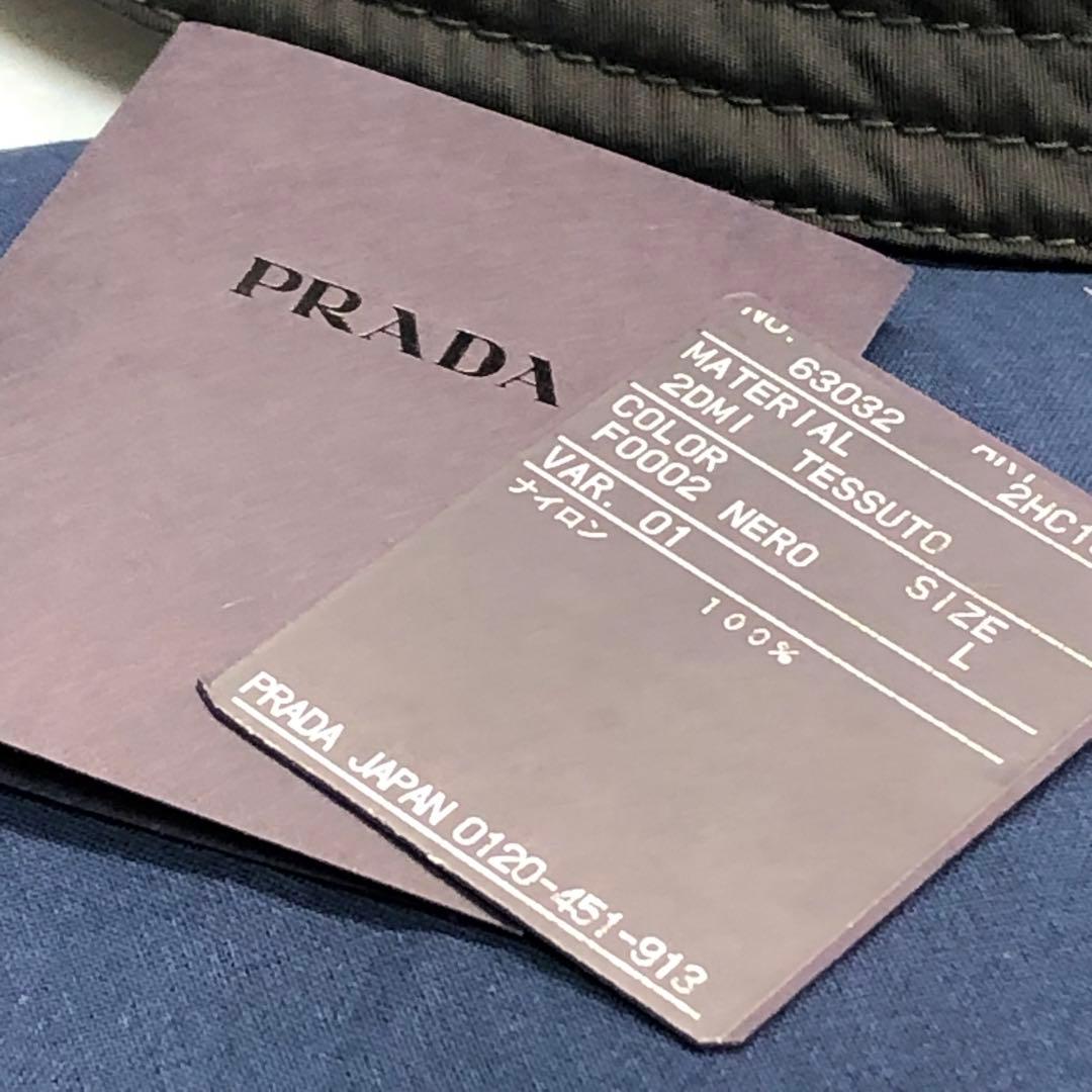 美品✨　PRADA Re-Nylon 三角プレート　ナイロン　バケットハット　Ｌ