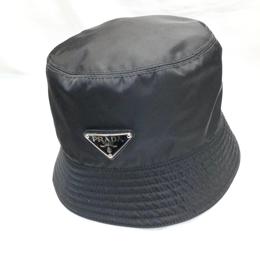 美品✨　PRADA Re-Nylon 三角プレート　ナイロン　バケットハット　Ｌ