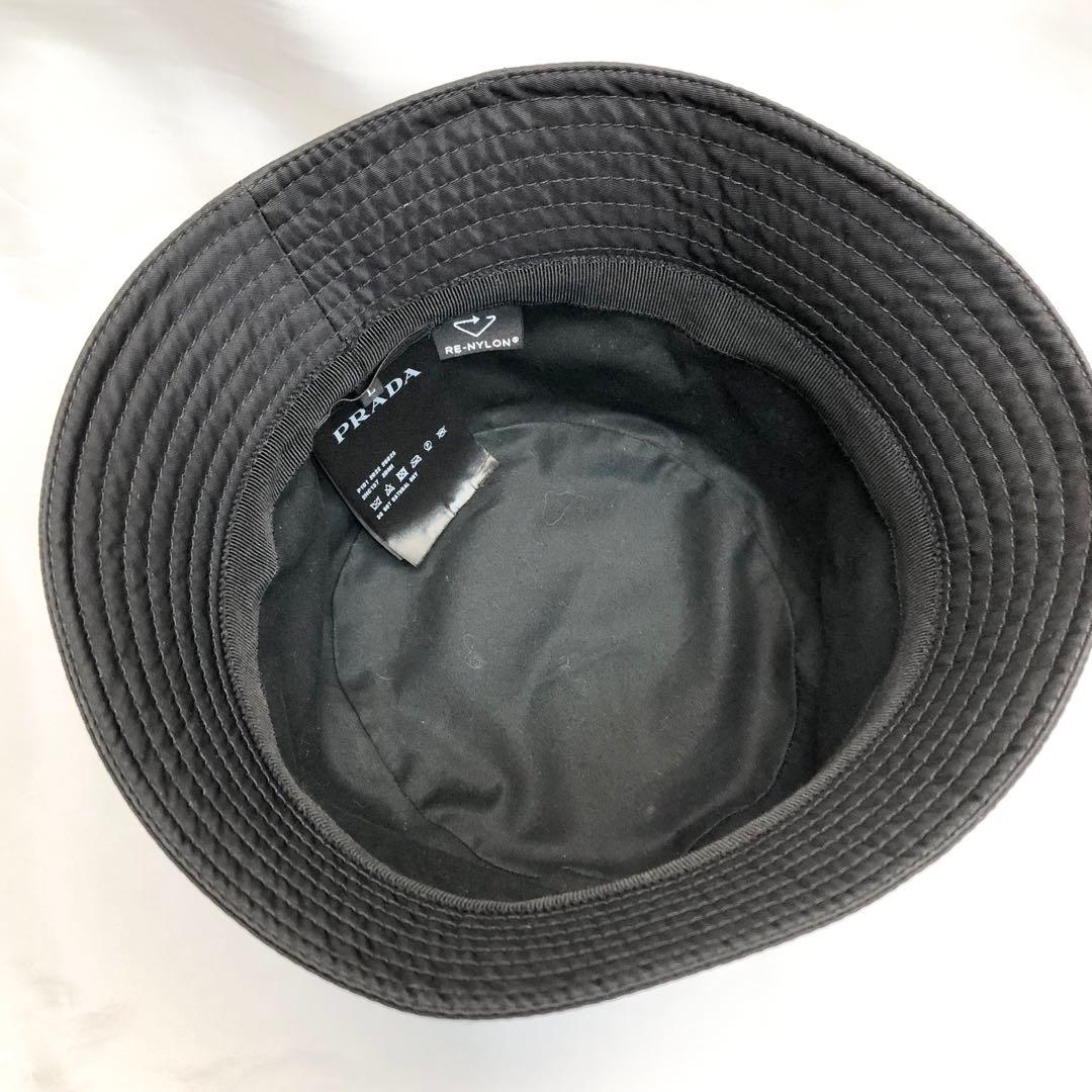 美品✨　PRADA Re-Nylon 三角プレート　ナイロン　バケットハット　Ｌ