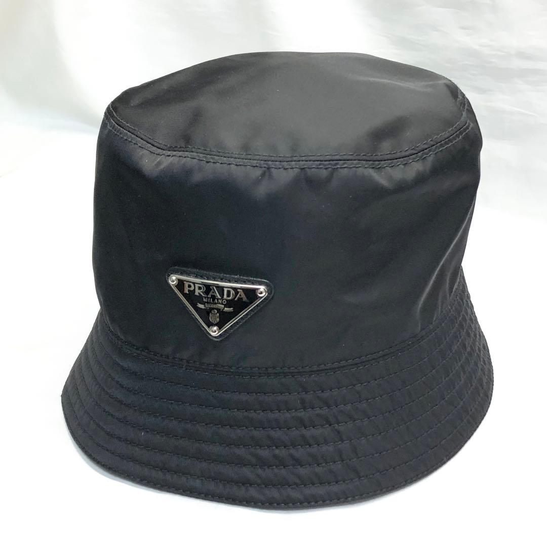 美品✨　PRADA Re-Nylon 三角プレート　ナイロン　バケットハット　Ｌ