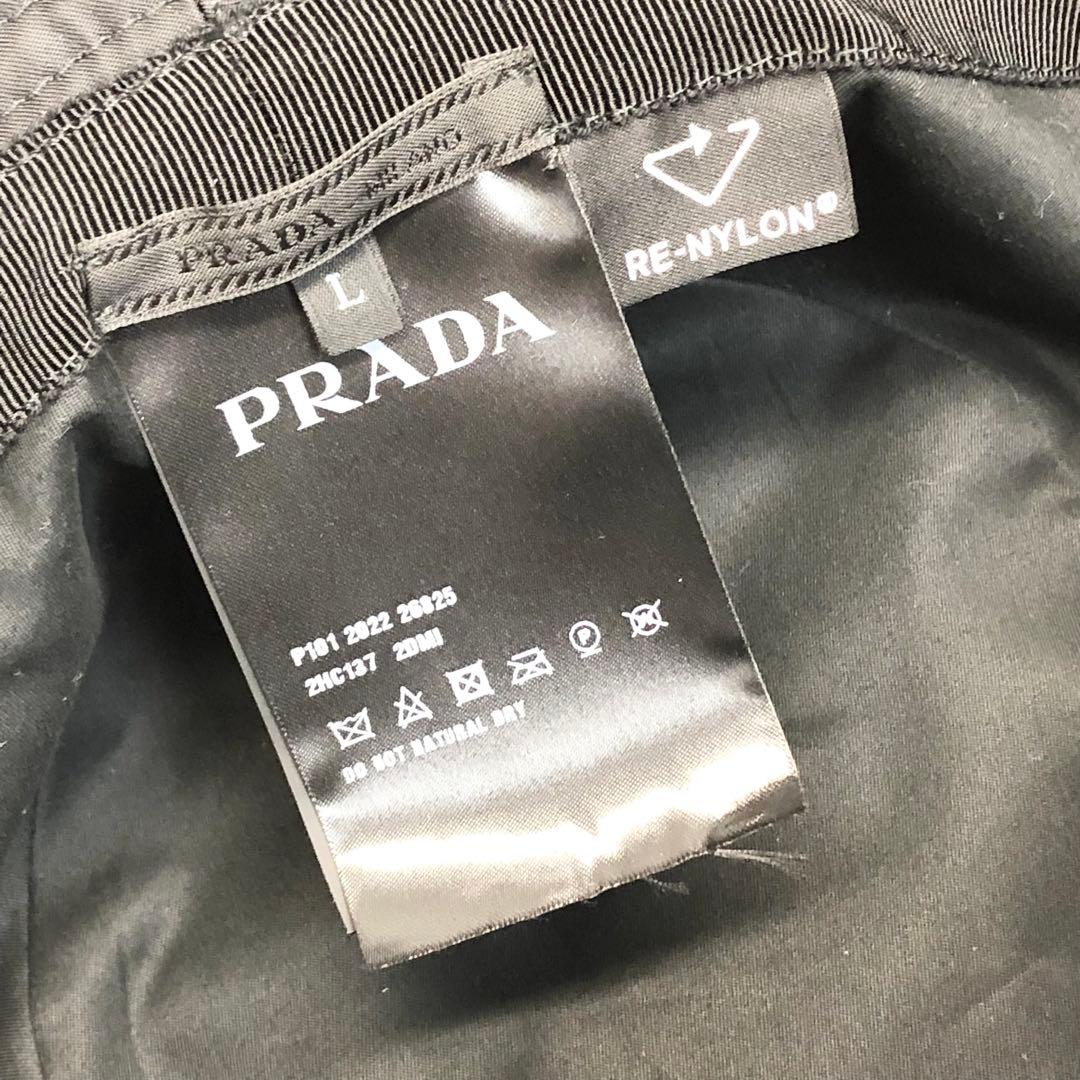 美品✨　PRADA Re-Nylon 三角プレート　ナイロン　バケットハット　Ｌ