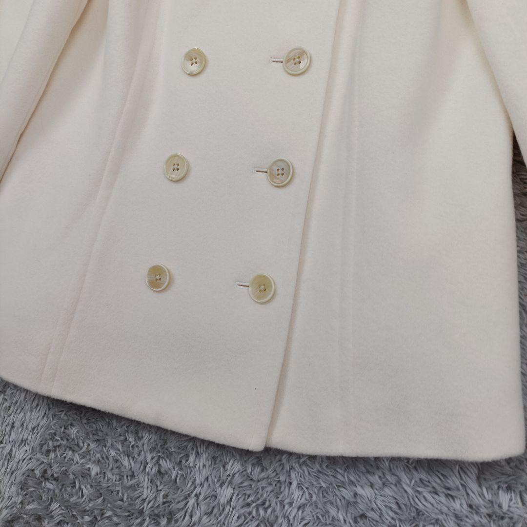 未使用級 マドモアゼルノンノン アンゴラ60% ピーコート Pコート 白 M