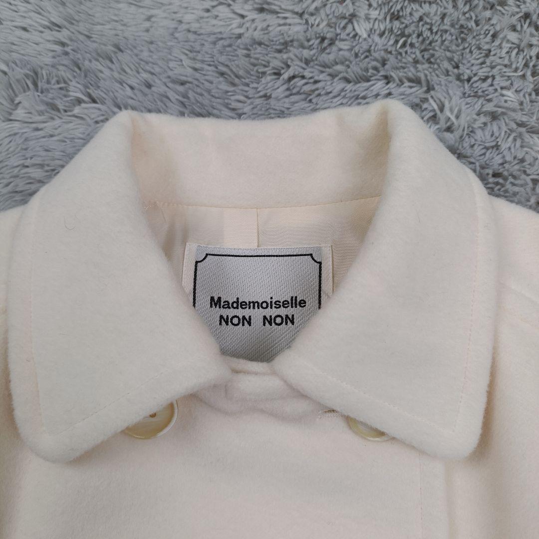 未使用級 マドモアゼルノンノン アンゴラ60% ピーコート Pコート 白 M