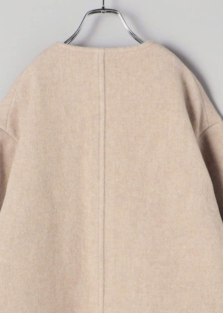 DANTON ノーカラージャケット 新品　ベージュ　36