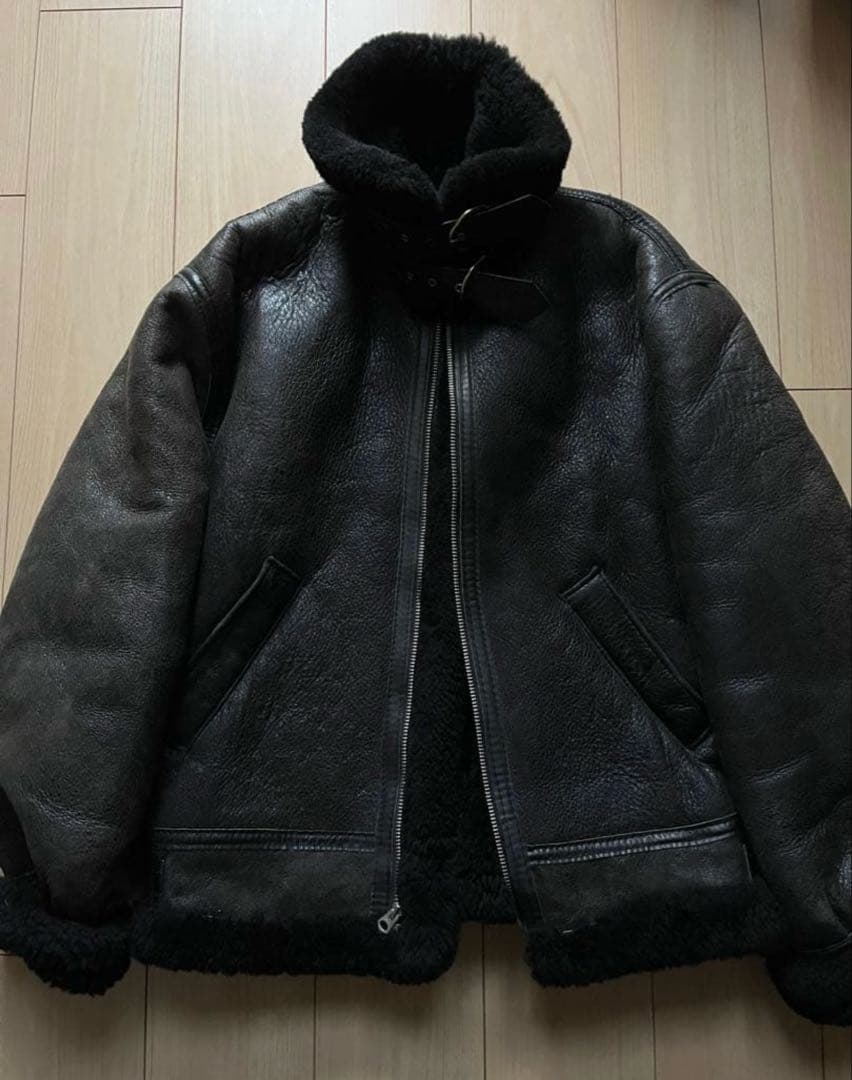 【90s vintage/B-3/フライトジャケット/リアルムートン/羊革】