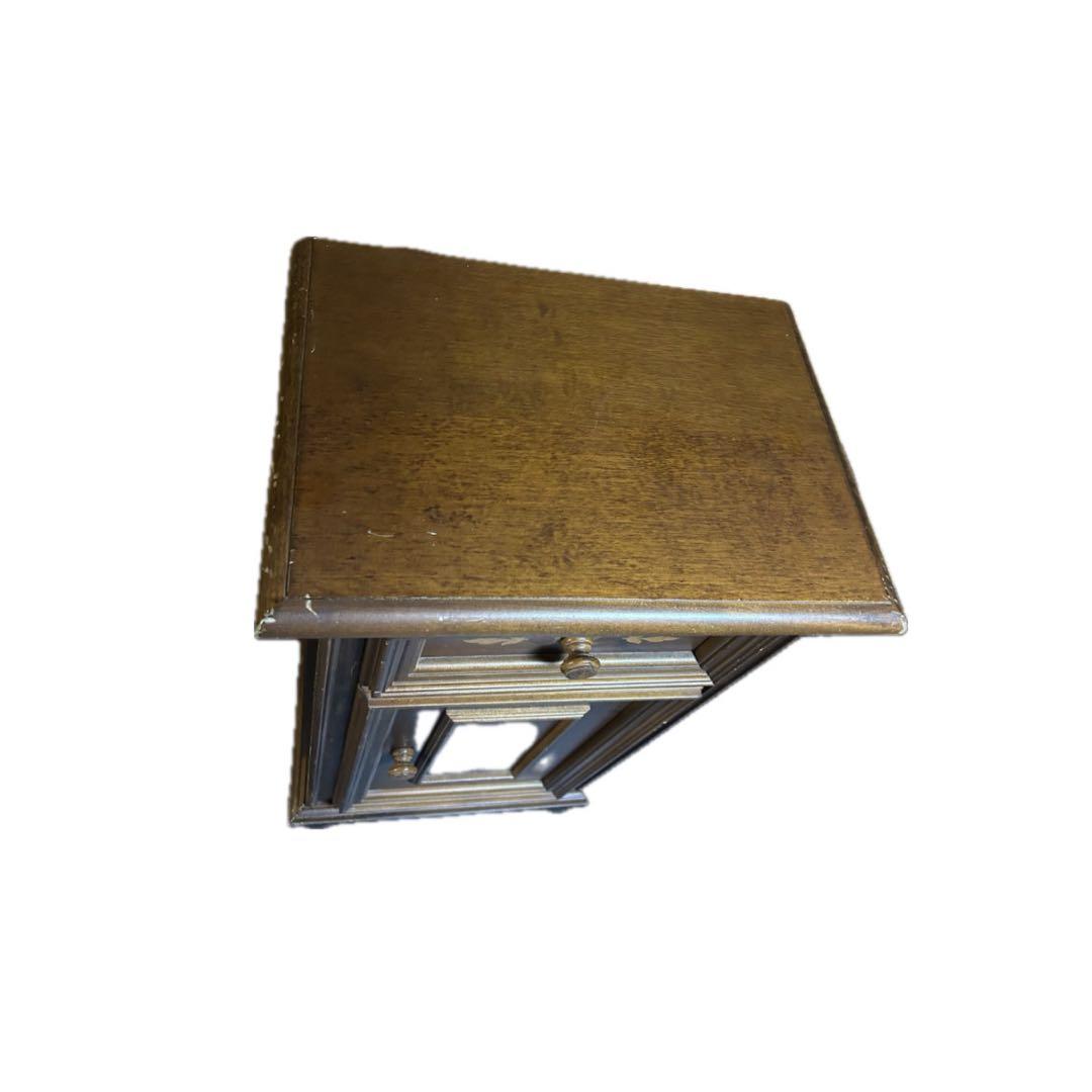 イタリア　象嵌細工　アンティーク　電話台　花台　サイドチェスト　ヴィンテージ家具