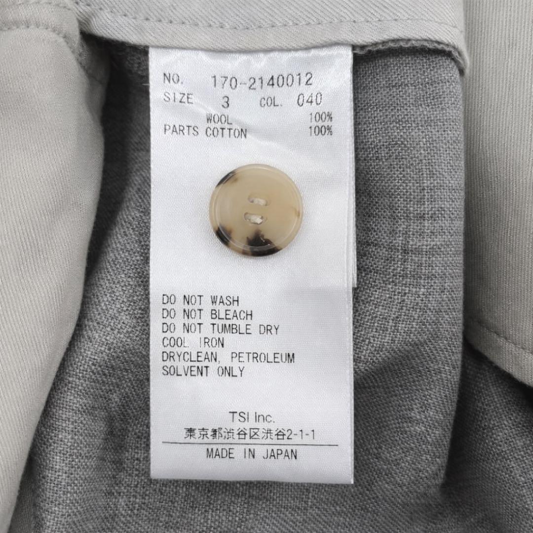 【YLEVE／イレーヴ】サマーウール スラックス グレー サイズ3