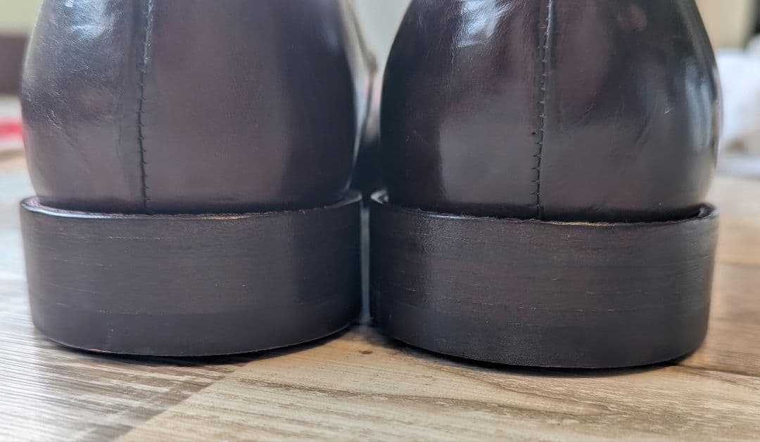 イタリア製 バーガンディ 内羽根 レザー シューズ size7