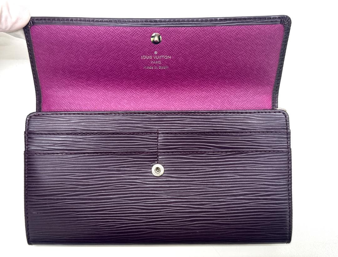 ★美品★ルイヴィトン 長財布 エピ カシス ポルトフォイユサラ パープル 紫